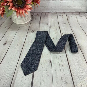 michel silk neck tie designer preppy business office attire paisley classic